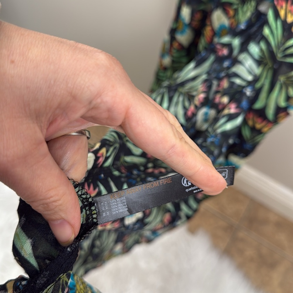 ANTHROPOLOGIE X Brenda Quinn V-Neck Halter maxi Dress xs tropical print - Picture 10 of 11